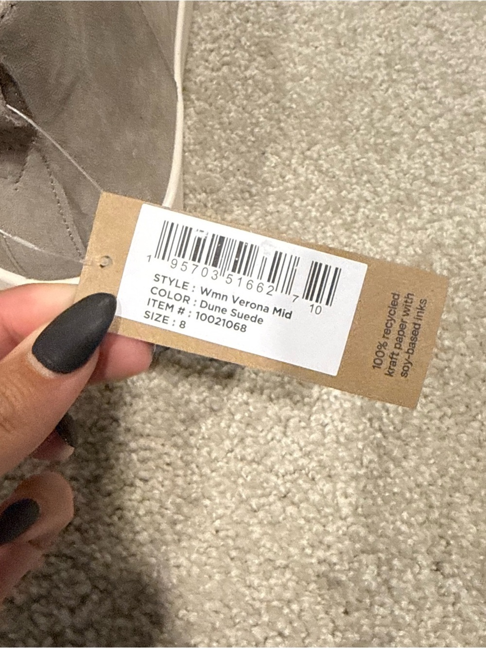 TOMS Verona Mid Platform Sneakers Dune Grey Suede Size 8 NWT - Picture 9 of 9